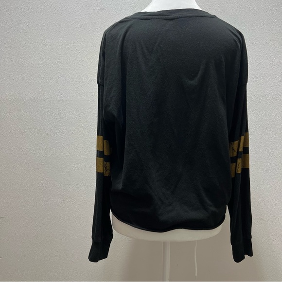 ROLLING STONES Women's Sz L Long-Sleeve Graphic Print Crewneck Crop T-Shirt Top - Picture 3 of 4